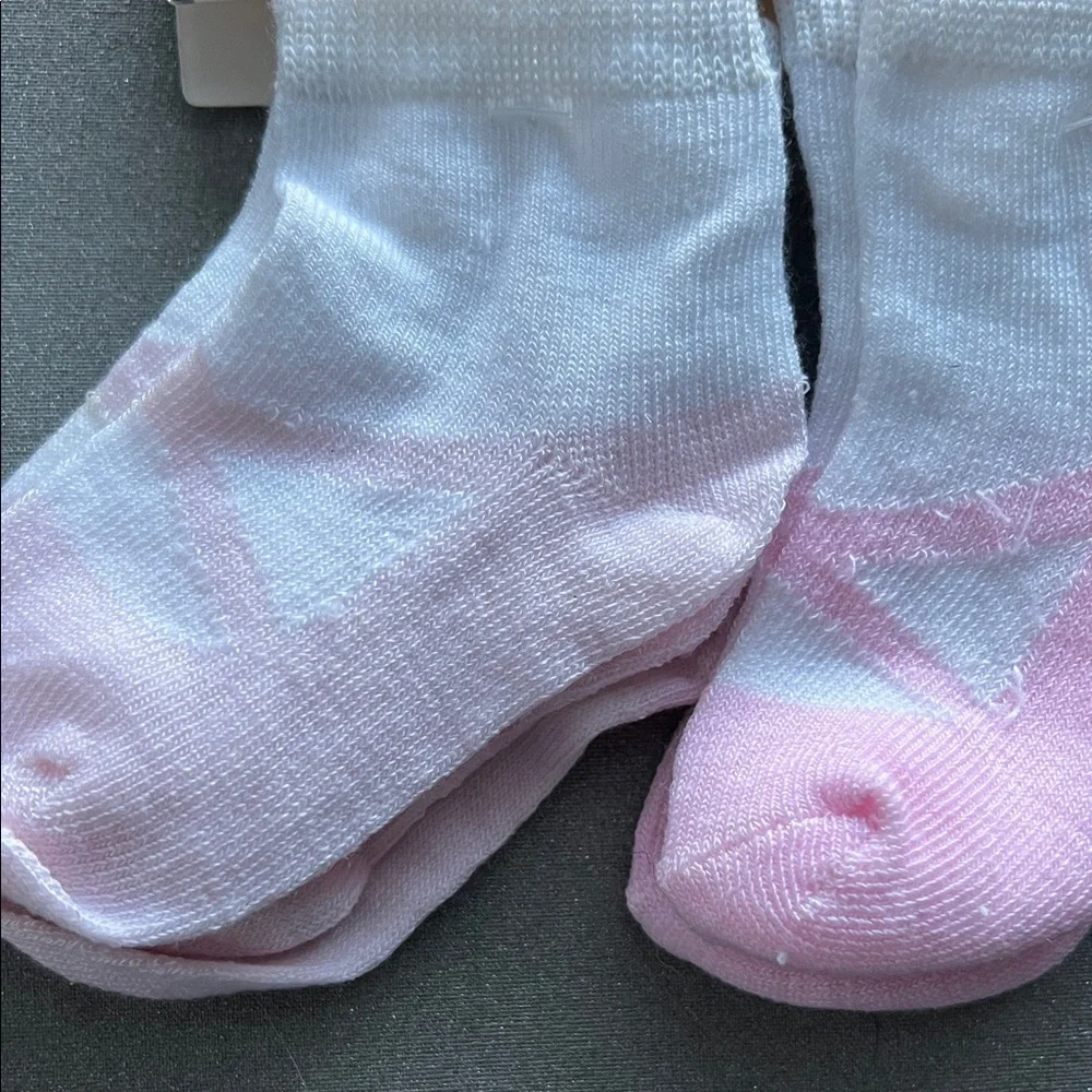 Badgley Mischka Ballet White Light Pink Infant Socks - 6 Pack NWT Size 6-12M